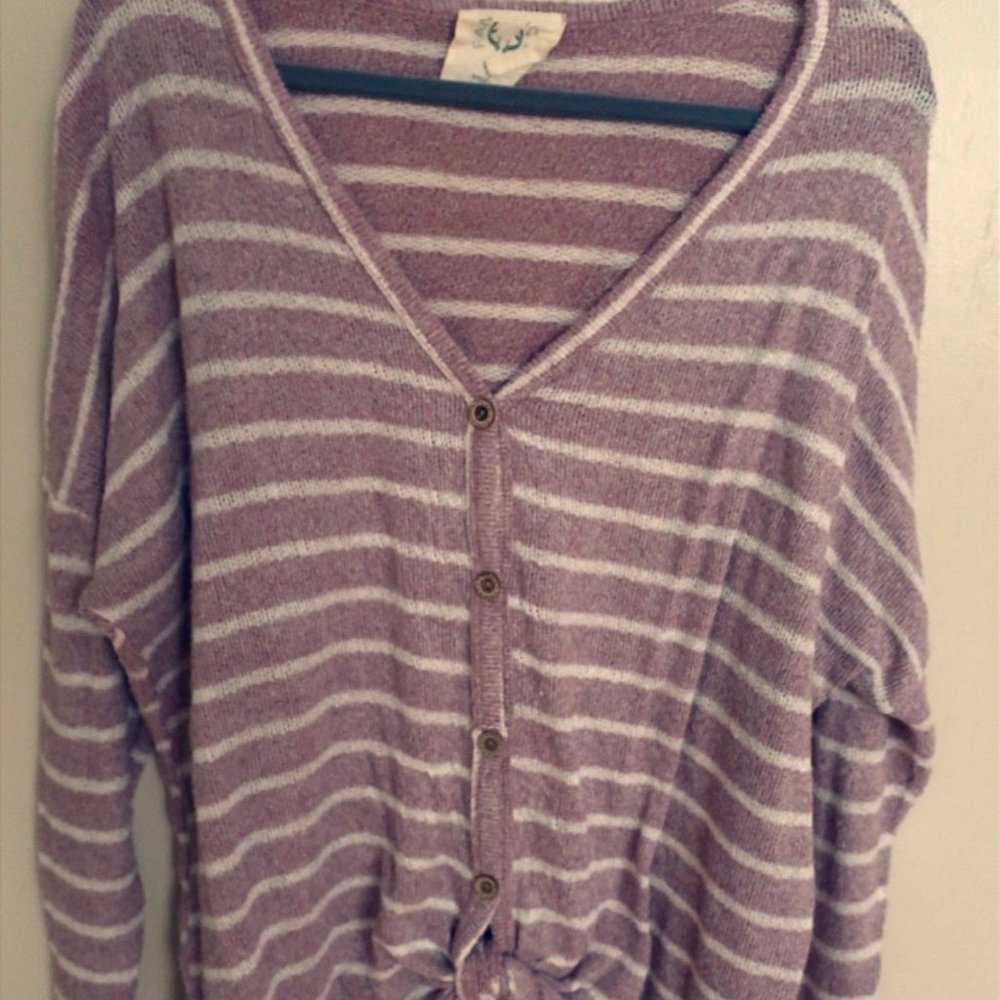 Lilac striped cardigan